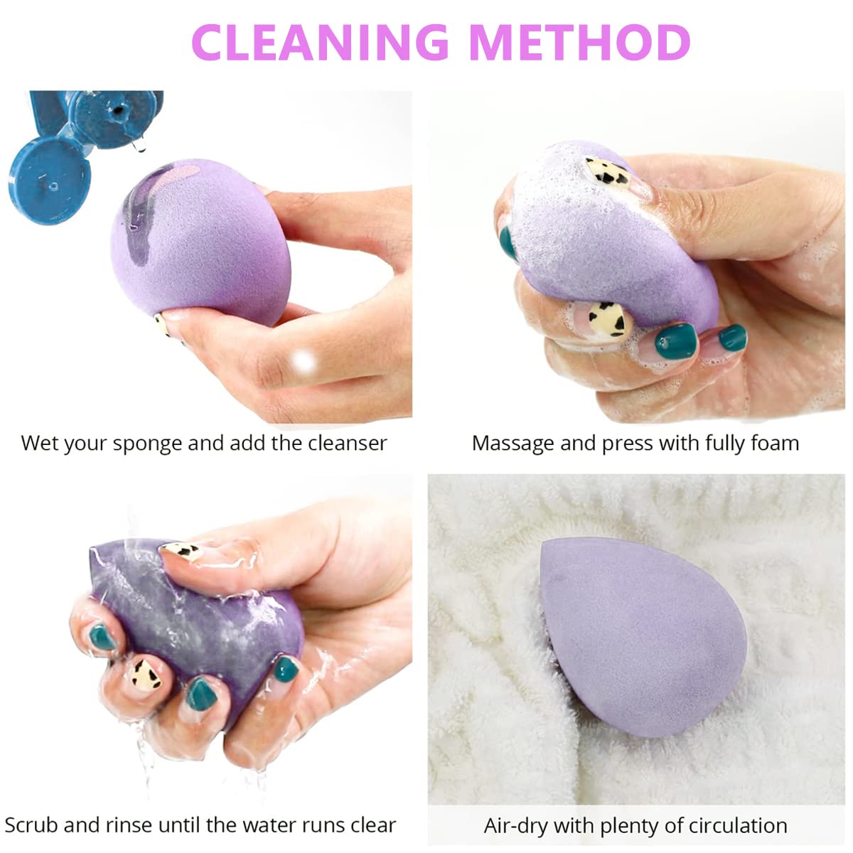 MAYCREATE 2PCS Makeup Sponge Holder Set Beauty Blender Sponge & Organizer Case Kit for Women Girls, Travel Container Stand with Dustproof Lid, Washable Reusable (Pink+Purple) MAYCREATE 2PCS Makeup Sponge Holder Set Beauty Blender Sponge & Organizer Case Kit for Women Girls, Travel Container Stand with Dustproof Lid, Washable Reusable (Pink+Purple)